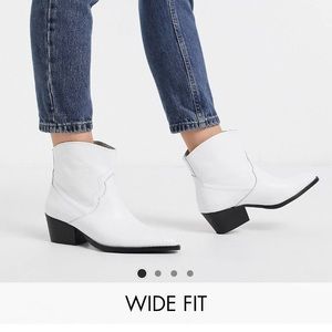 Depp wide fit leather western ankle boots